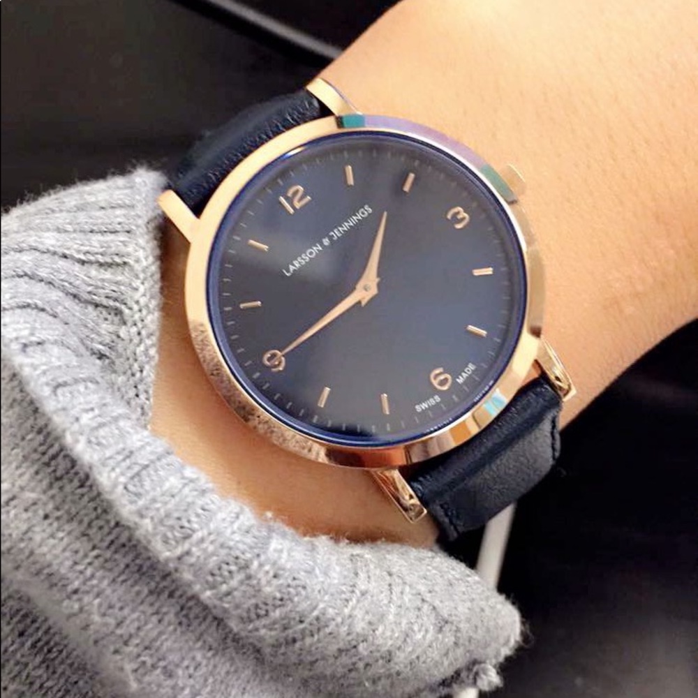 NIB Larsson Jennings LUGANO 31mm Rose Gold Watch